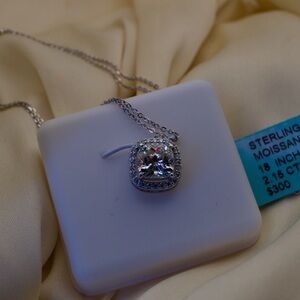 Elegant Silver Moissanite Necklace
